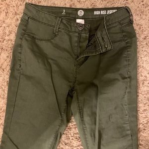 olive skinny jeans